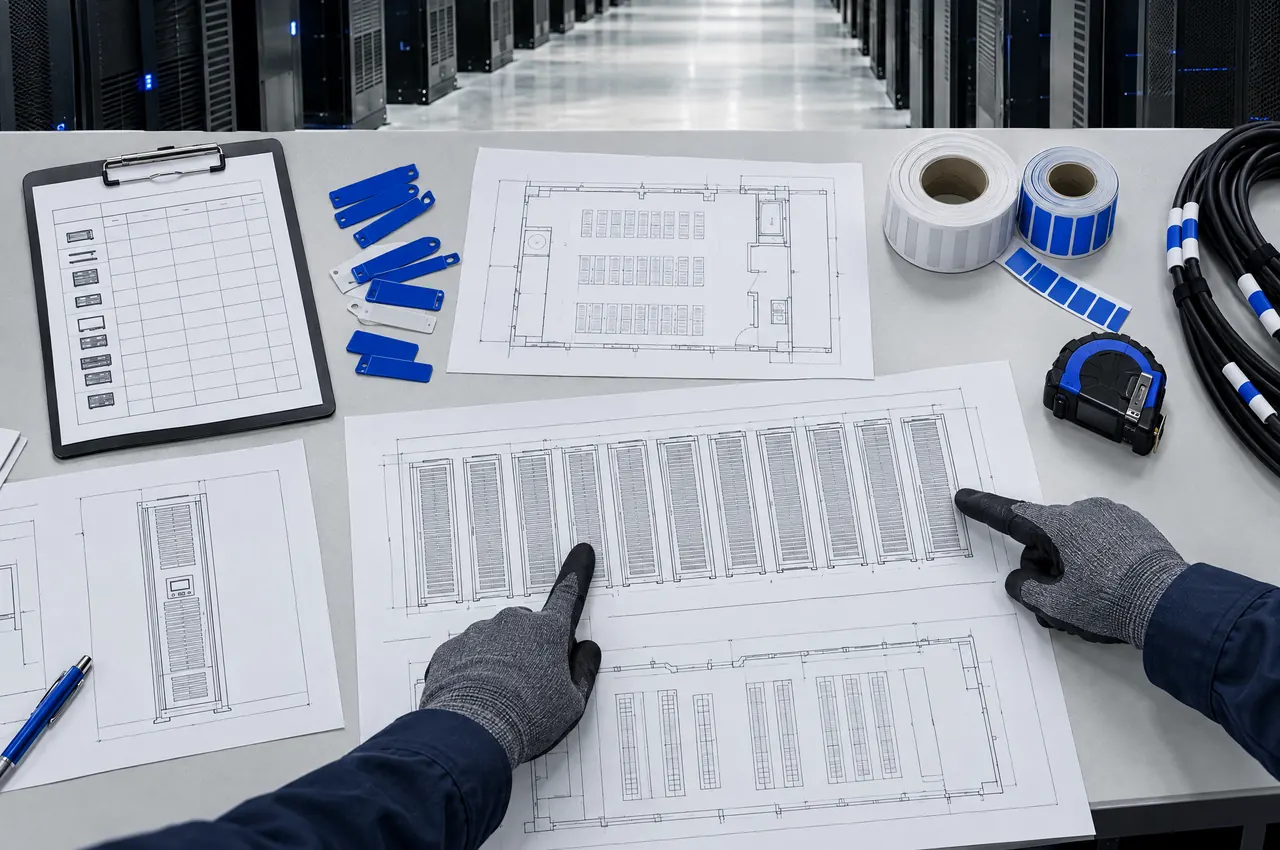 Rack drawings and an inventory clipboard